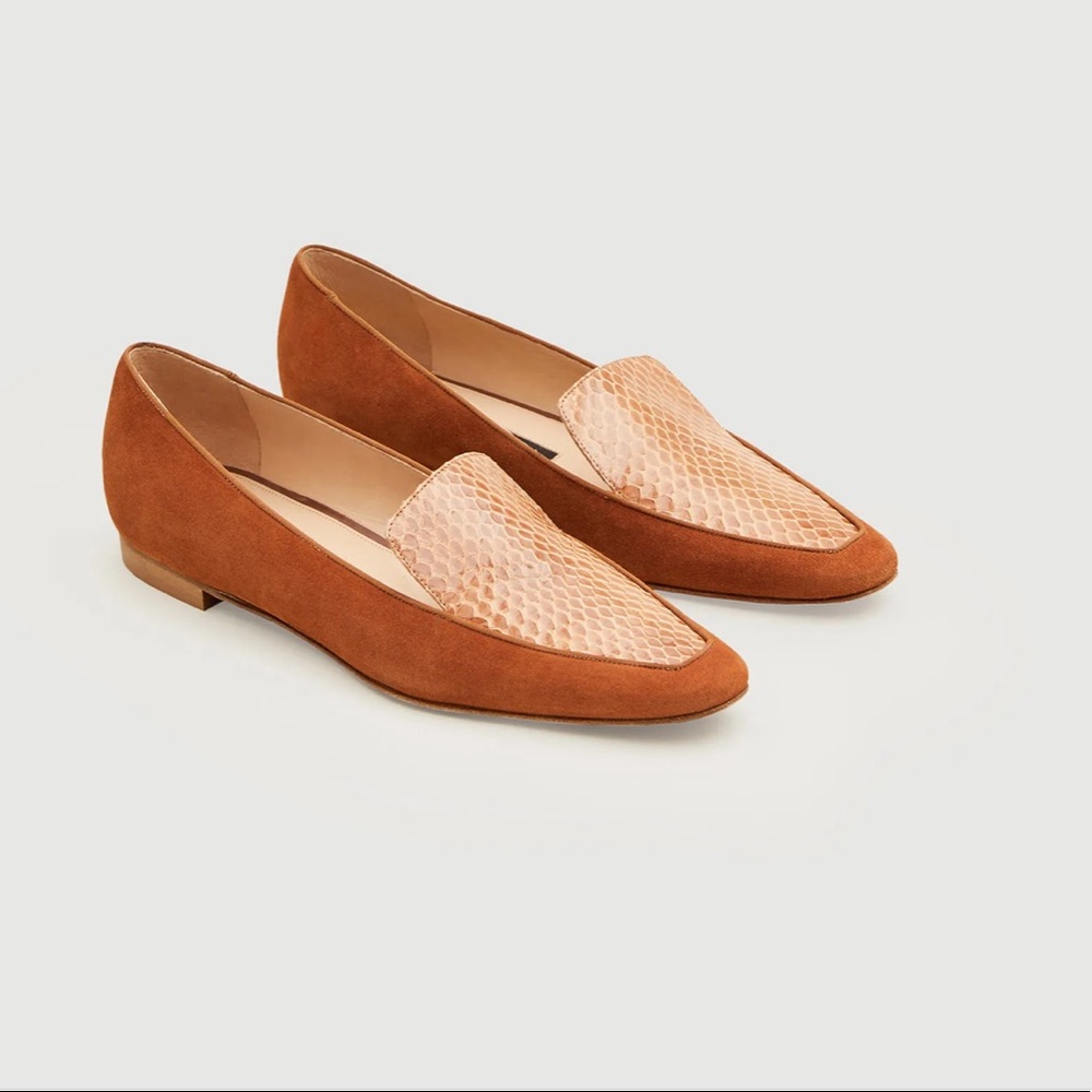 LAFAYETTE 148 watersnake and suede Sotto Loafer suede Leather Size 37.5